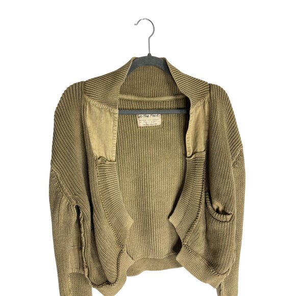 Free People We The Free Worn Thru Surplus Cardigan Army Green-sz  Small - Picture 11 of 12